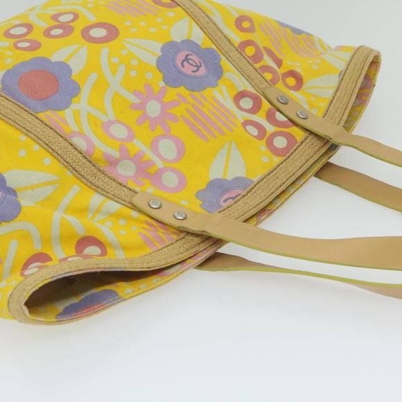 CHANEL Tote Bag Canvas Yellow CC Auth bs10328 - Picture 6 of 16